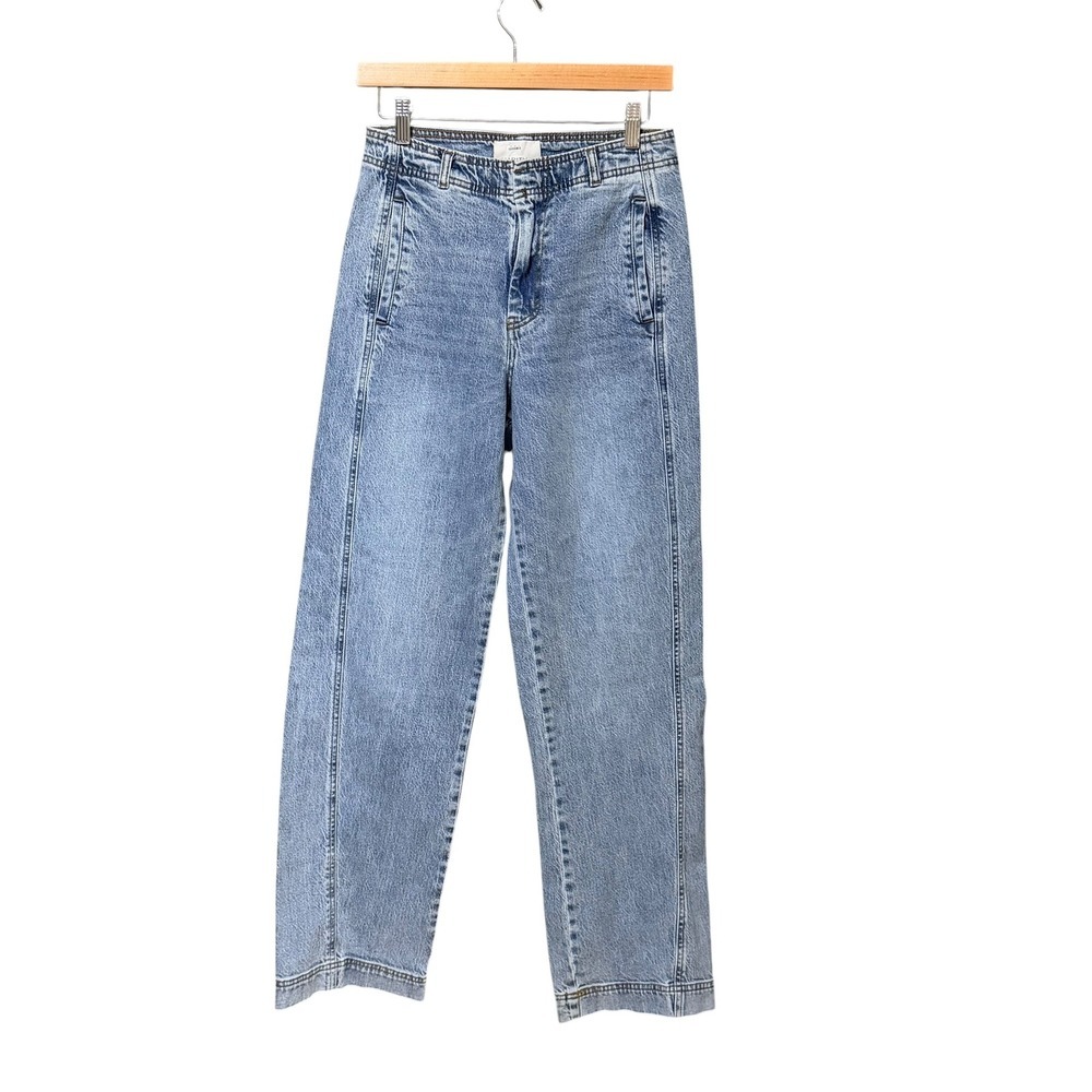 Habitual Womens High Rise Straight Leg Cinch Back Jeans Light Wash 4/27